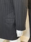 Hickey Freeman Collection Mens Wool Black Pinstripe Suit Size 43L Waist 34x30 — photo 5