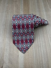 BROOKS BROTHERS BFS Silk Tie Maroon Geometric Designer Made in USA 3.75" x 55"