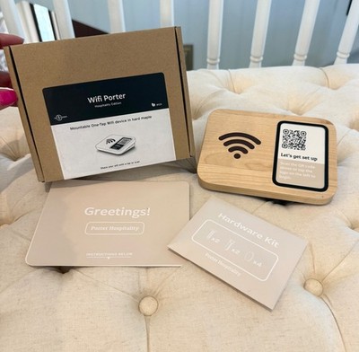 Ten One Design Porter Hospitality One-Tap WiFi Hub Maple Edition NEW In Box