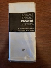 Dante Permanent Press 6 Mens Handkerchiefs Cotton- Poly