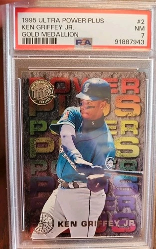 1995 KEN GRIFFEY JR Fleer Ultra Power Plus GOLD MEDALLION PSA 7 1:360 Packs 🔥🔥