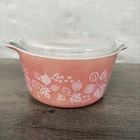 Pyrex Pink Gooseberry 473 1 Qt w/ Lid 470-C