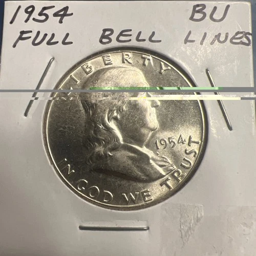 1954 Franklin Half Dollar 50c Gem BU (Full Bell Lines - FBL) 90% Silver US Coin