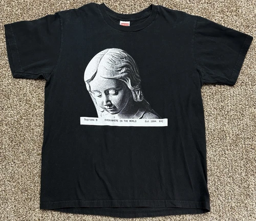 T shirt graphique noir Supreme Everywhere In The World Homme taille Medium