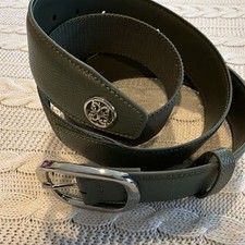 :G/FORE Golf Men's Circle G's Webbed Belt Olive Green Leather Trim NWOT Size 38