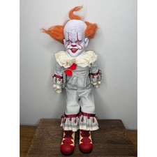 Creepy Clown Doll Pennywise IT Collectible Figure Prop Wooden by JJ Wind Inc 20"