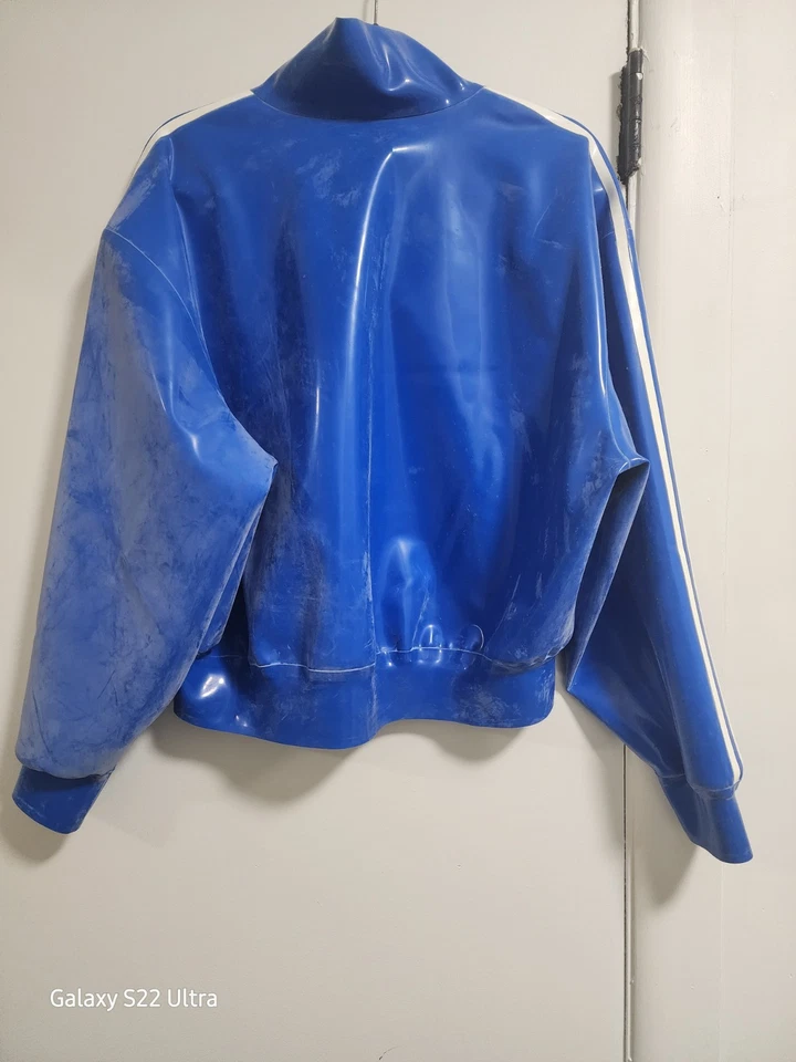 ADIDAS LATEX 3-STRIPES BLUE SPORTS JACKET - JD1055 - BRAND NEW WITH TAGS - RARE - Image 4 of 4