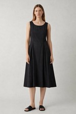 COS Black Dress Woman’s Midi Size 14 Minimalist Autumn Winter Workwear