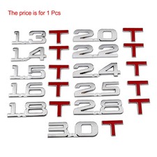1.8T 2.2 2.4T 2.8 3.0T Displacement Turbo Metal Car Trunk Emblem Badge Sticker