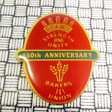 150th Anniversary Bakers Union B.F.A.W.U. Pin Badge 35mm x 30mm