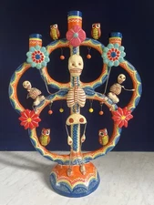 VTG Castillo Tree of Life Candleholder Pottery Day Of  Dead Día de los Muertos