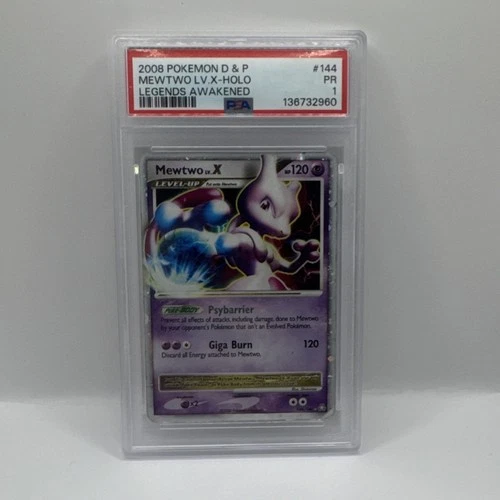 Pokémon TCG Mewtwo LV.X 144/146 Legends Awakened Ultra Rare Holo PSA 1