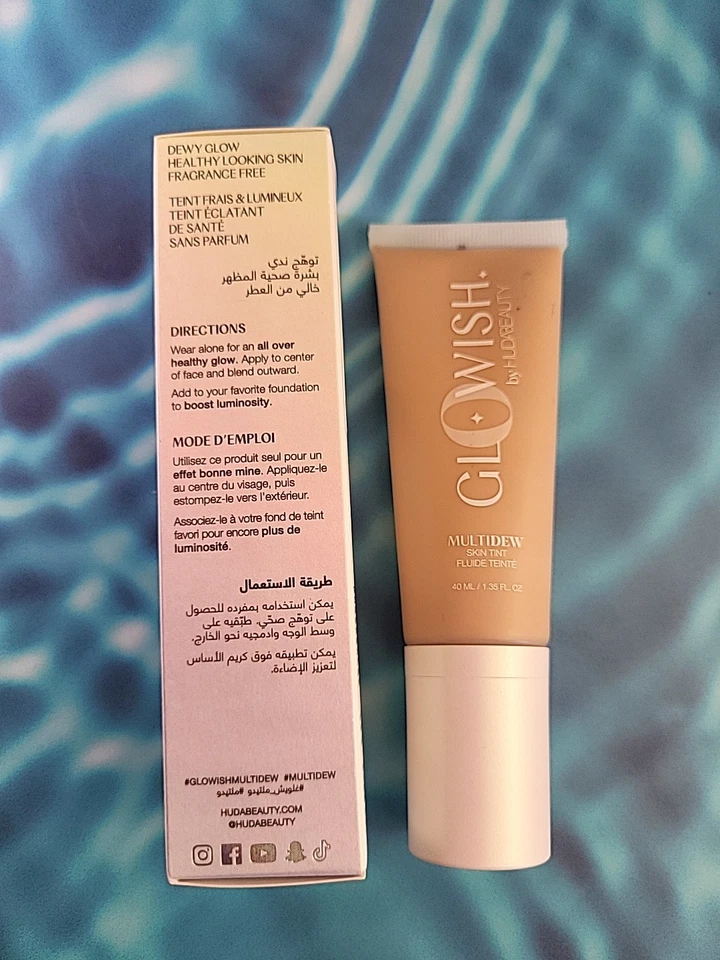 GLOWISH by HUDA BEAUTY MultiDew Skin Tint 1.35 fl oz LIGHT MEDIUM 04 New In Box - Image 3 of 4