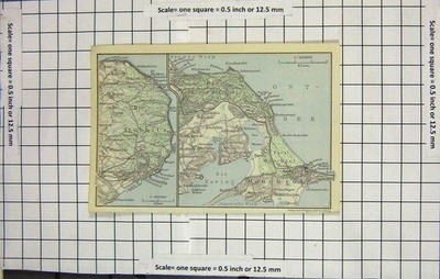Original alter antiker Druck Karte Deutschland Binz Gohren Sassnitz Middelhagen