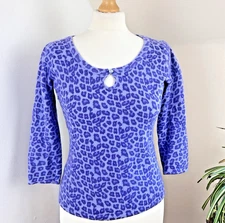 Laura Ashley Soft Knit Jumper Fit 10 Purple Lambswool Angora Soft Cozy