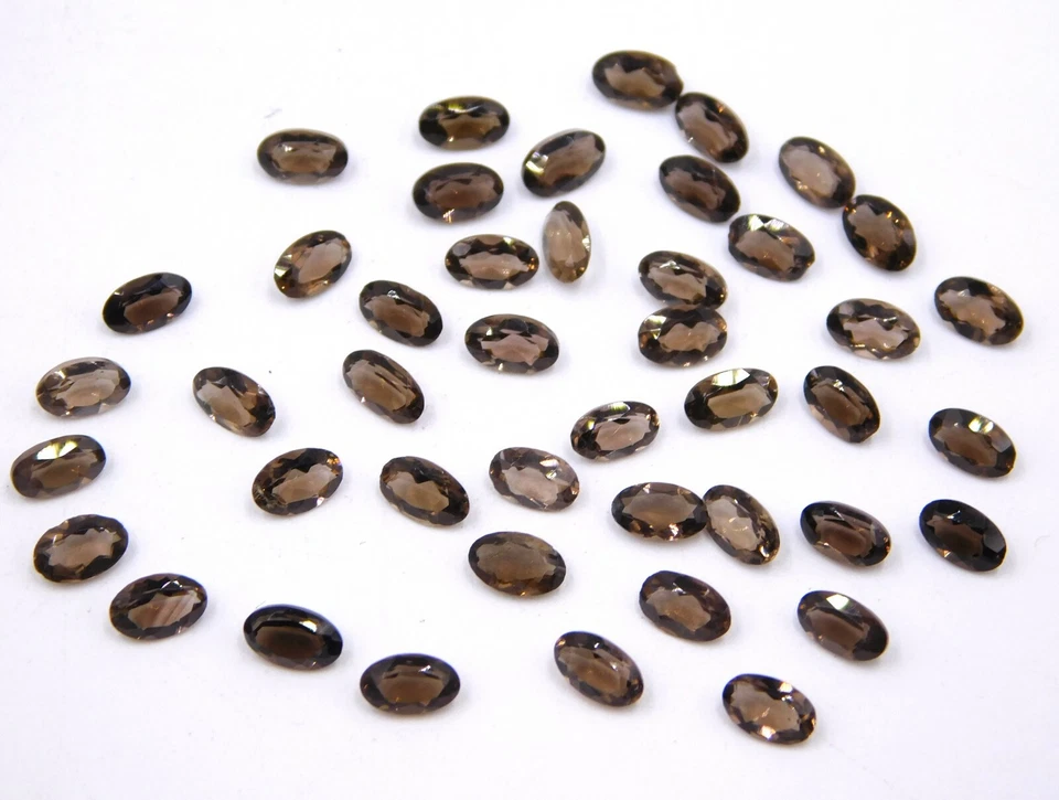 Piedras preciosas sueltas de corte ovalado ahumado natural de 3X5 mm 10 quilates 45 piezas para joyería P-2450 Foto 4 de 4