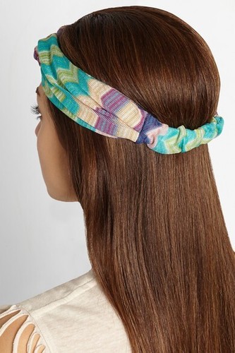 $285 MISSONI FAB COVETED ZIG ZAG VERSATILE MULTI-USE KNIT HEADBAND BRANDED POUCH