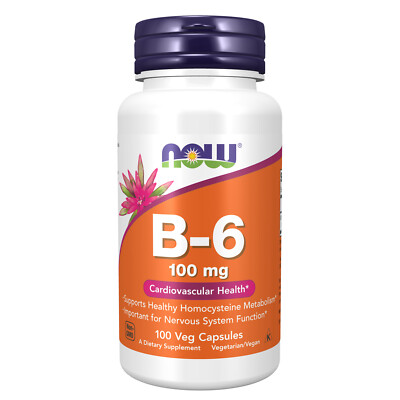 NOW FOODS Vitamin B-6 100 mg 100 Veg Capsules