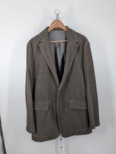 J Crew Fall 2004 Y2K Vtg Gray Cotton Corduroy Stripe Blazer Jacket M 42