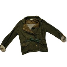 Mystree Wonen’s Army Green Lightweight Jacket/ Tie Waste/ Sweatshirt Material