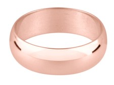 9ct Rose Gold D Shape Wedding Band