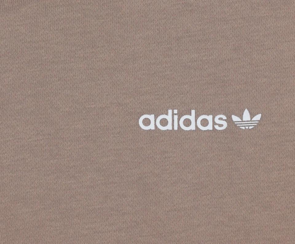 阿迪达斯女式三叶草线性连帽衫,粉笔棕色 — 第 3/3 张图片