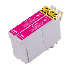 2 Magenta Cartridge Fit for Epson (Cheetah) T0713 Stylus CX4300 D120 SX510W