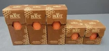 Lot of 5 Root Beeswax Enhanced Timberline Pillar Candles Rust orange Décor NEW