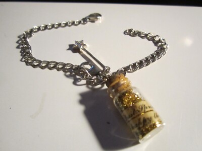 STERLING SILVER CHARM BRACELET WITH PIXIE DUST CHARM - 5g - 6 1/2'' GW-22B