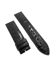 Genuine Chopard 20mm x 18mm Shiny Black Alligator Leather Watch Band Strap