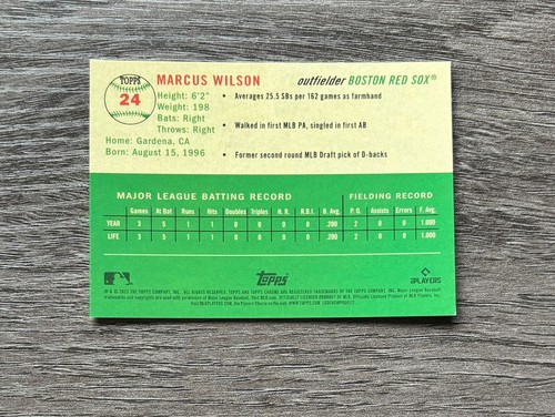 Marcus Wilson RC Green Wave Refrc # /99 - 2023 Topps Chrome Platinum Anniversary - Picture 2 of 2