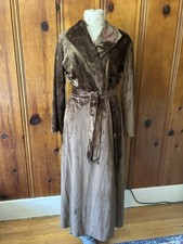Womens Long Brown Minky Robe Embellished With Heart And Wings Small Fitted