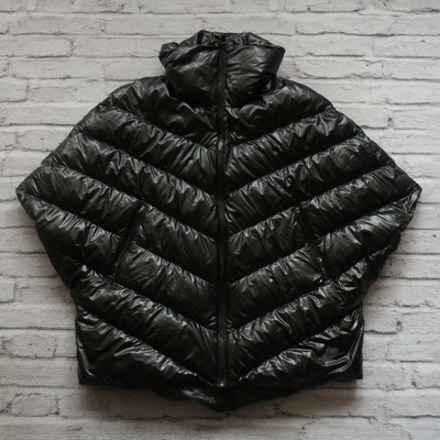 poncho puffer coat