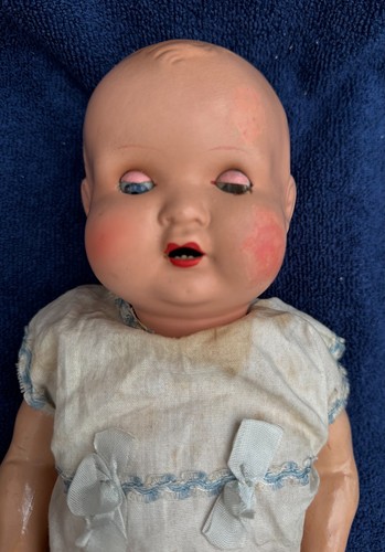 VINTAGE GERMAN POT HEAD BABY DOLL WITH GLASS EYES MOULD 333 - Picture 6 of 8