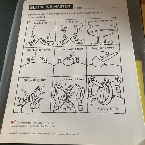 Sundance Alphakids Homeschool Unit Study Whos Knocking at My Door 1st Grade - Picture 5 of 10