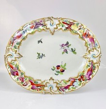 A fine Gold Anchor period Chelsea platter painted with dovelike birds c1760