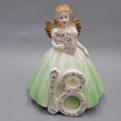 Josef Original Figur Geburtstag Mädchen Engel mit Fächer 18 Jahre grün 6"