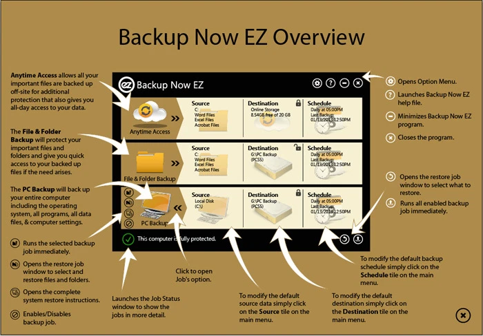 NTI Backup Now EZ 4, Backup & Recovery for Win 10, 8, 7, Vista or XP - DOWNLOAD - Image 2 of 3