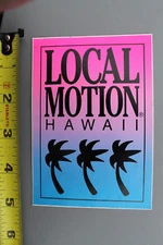 LOCAL MOTION Hawaii Surf Neon Pink Blue Black 80's LM1 Vintage Surfing STICKER