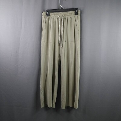 Womens Pants XS Green Flowy Minimalist Wide Leg Artsy Quiet Luxury Lagenlook