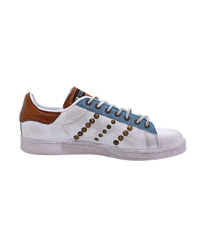 EticaEstetica Custom Sneaker Adidas Stan Smith Bianca Uomo Denim e Pelle |  eBay
