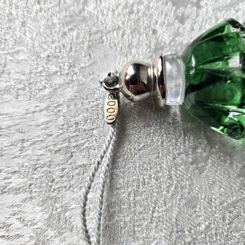 Vintage Lenox Color Gemas Esmeralda Lite Lágrima Adorno de Navidad 5" Alemania  Foto 4 de 4