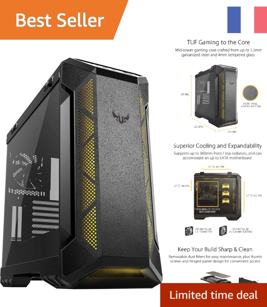 ASUS TUF Gaming GT501 – Boîtier avec Action RGB et Robustesse à la Conception