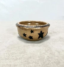Primitive Pottery Salt Glaze Bowl Dish Stars Primitive Americana Farmhouse Small