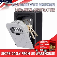 4 Digit Combination Key Lock Box Wall Mount Safe Security Storage Case Organizer