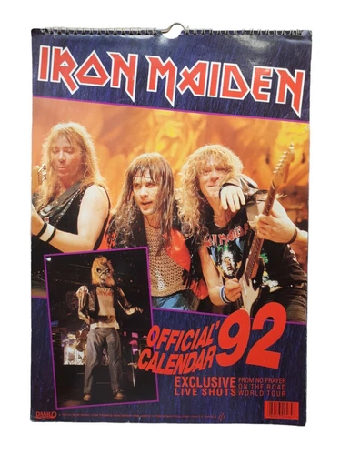 *HH* Raro Calendario 1992 Iron Maiden Official Calendar Rock Song Cantanti 