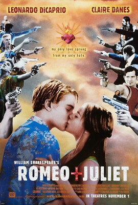 1996 Romeo And Juliet Movie Poster 11X17 Leonardo DiCaprio Claire Danes   
