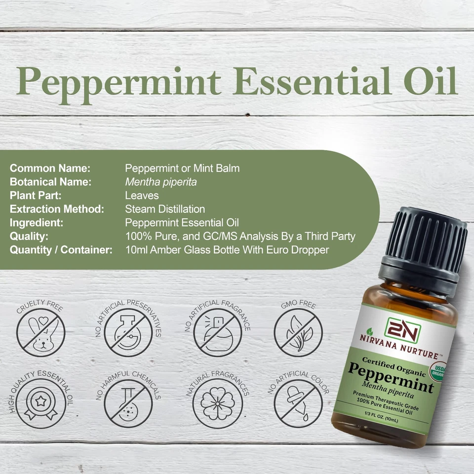 Organic Peppermint Essential Oil USDA Certified 100% Pure Therapeutic Grade - Image 2 of 4