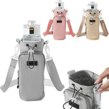Water Bottle Carrier Bag with Shoulder Strap Insulated Water Bottle Pouch Holder