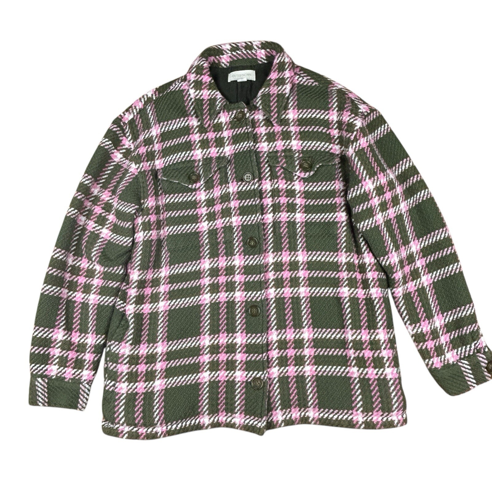 Outerknown Cloud Weave Plaid Shacket Button Up Ol… - image 1